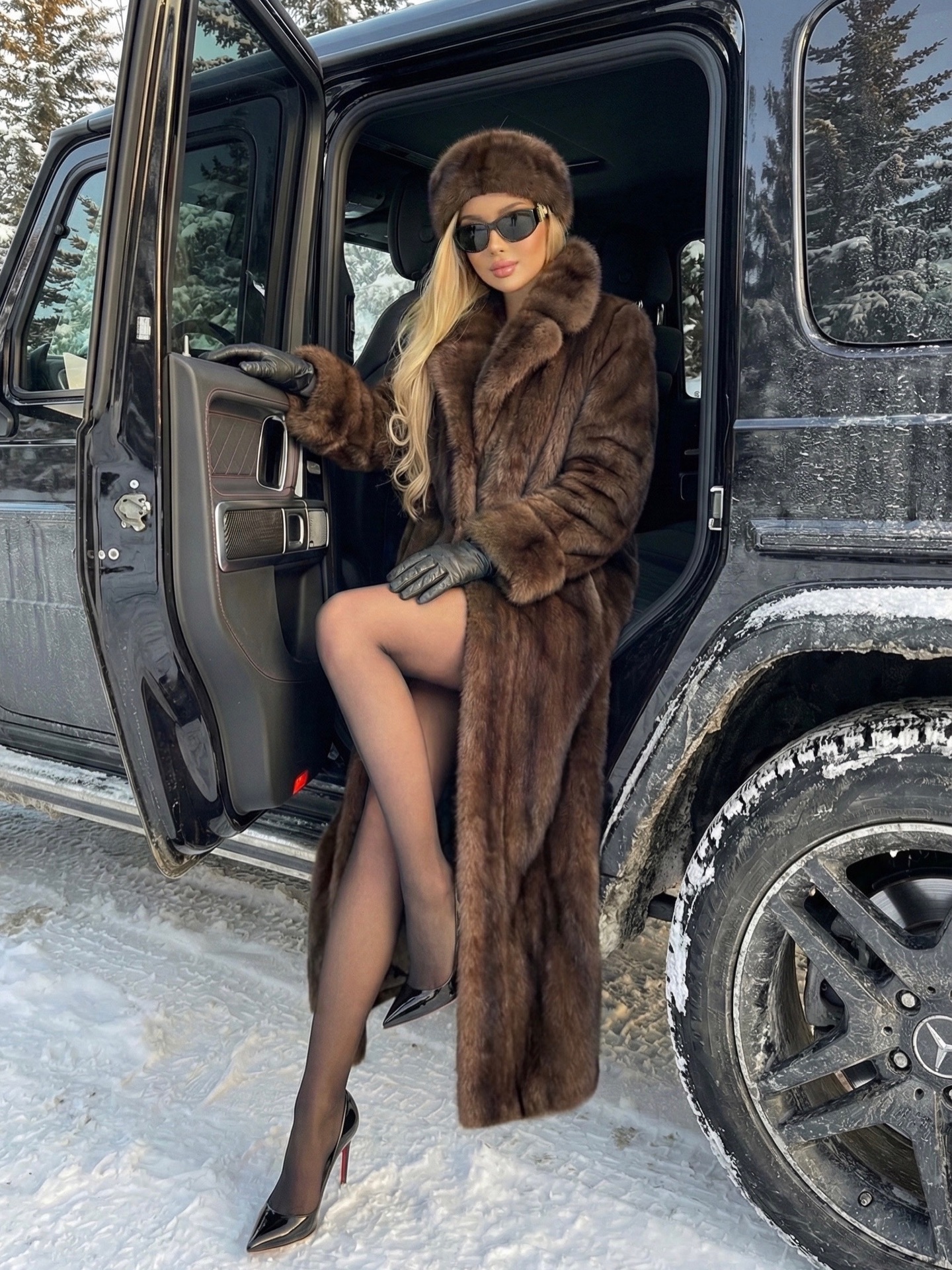 Luxurious Faux Fur Maxi Coat Winter Birthday Glam