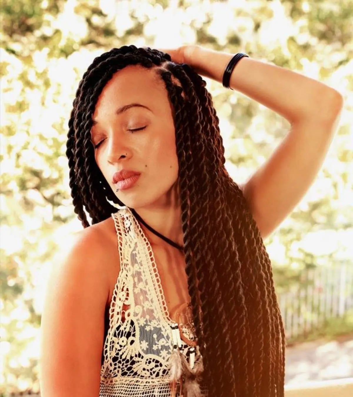 Mid-Back Dark Brown Twists With Volume, Wavy Mid-Back Dark Brown Twists With Volume, Wavy — Marley Twists Hairstyles