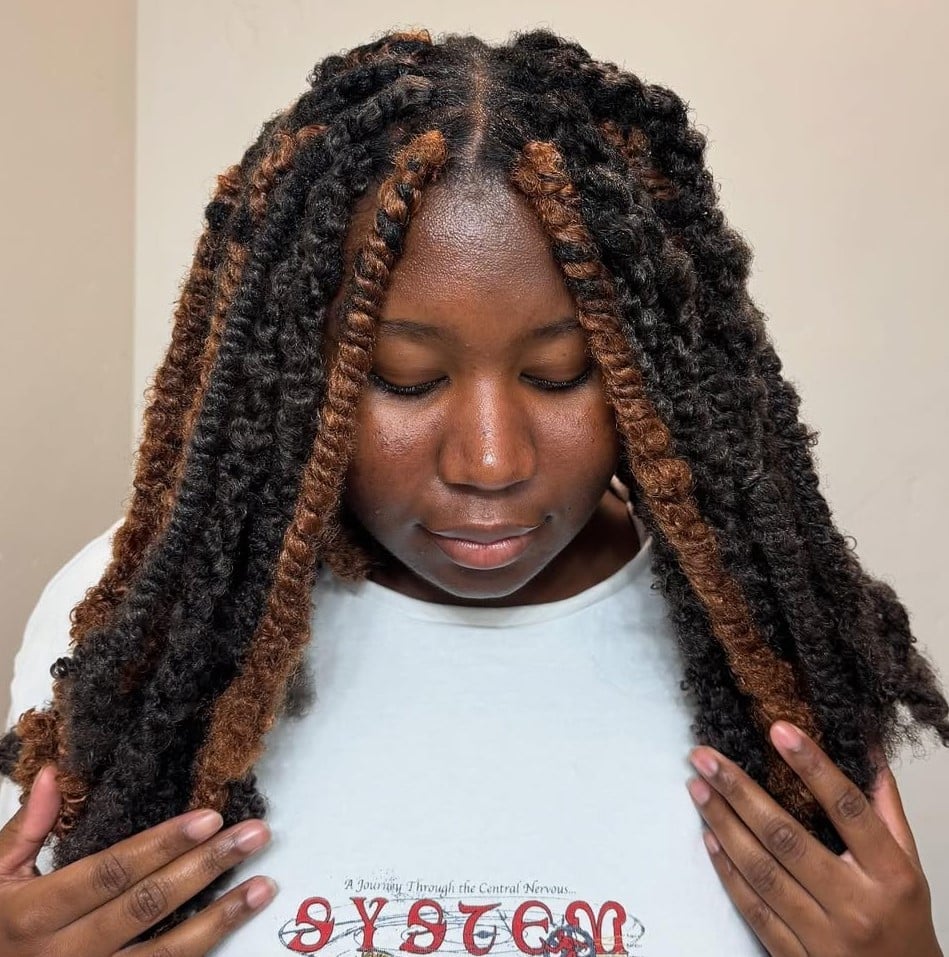 Two-Tone Shoulder Length Marley Twists Two-Tone Shoulder Length Marley Twists — Marley Twists Hairstyles
