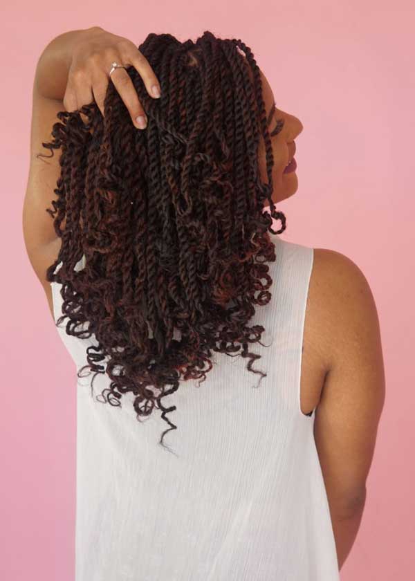 Shoulder Length Dark Brown Twists With Curls Shoulder Length Dark Brown Twists With Curls — Marley Twists Hairstyles