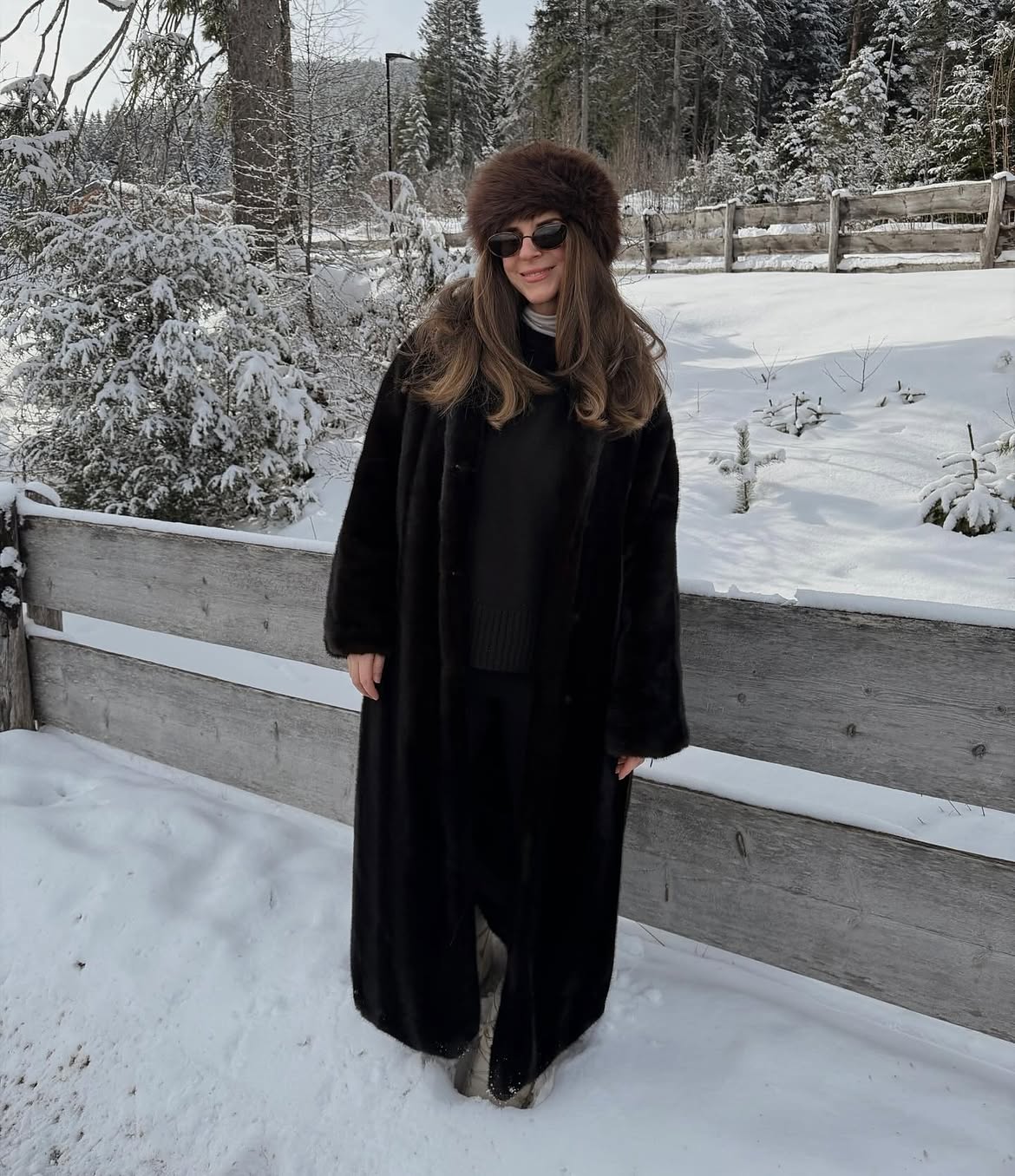 Maxi Faux Fur Coat With Winter Whites