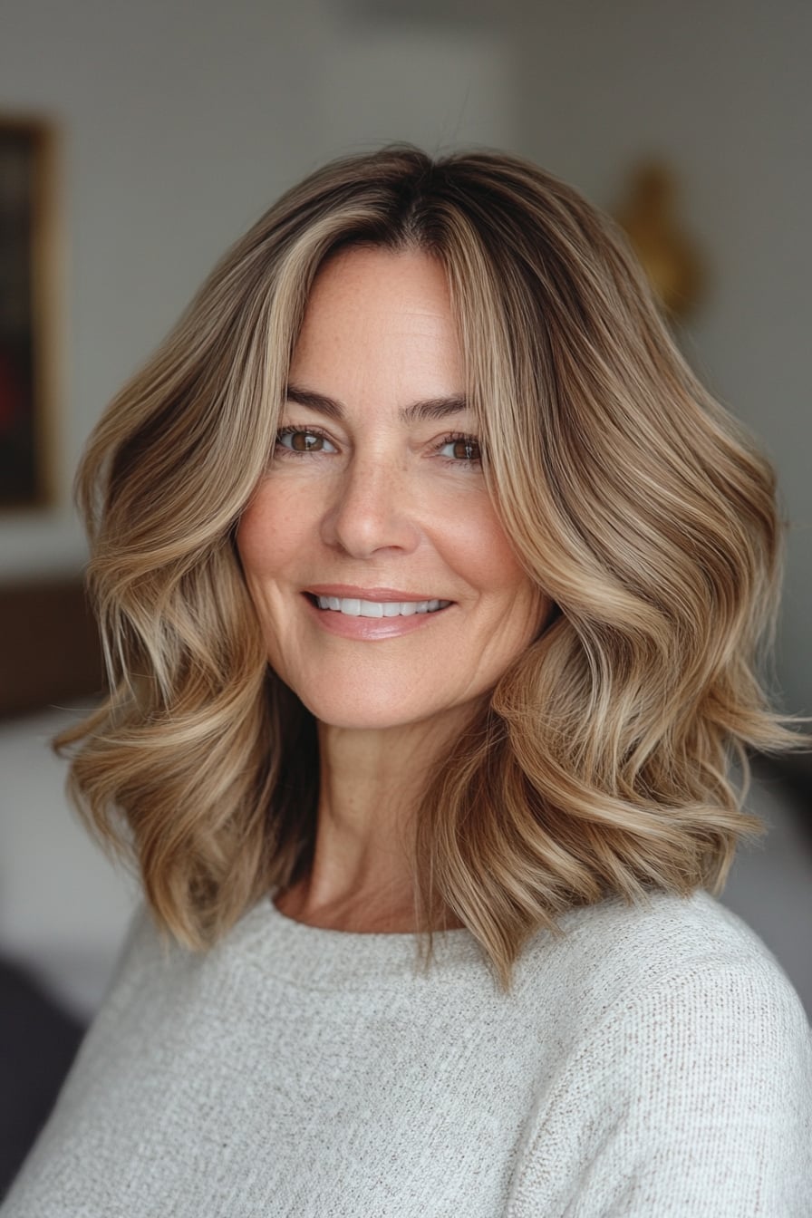Collarbone Bob With Face Framing Layers — Middle Part Bob