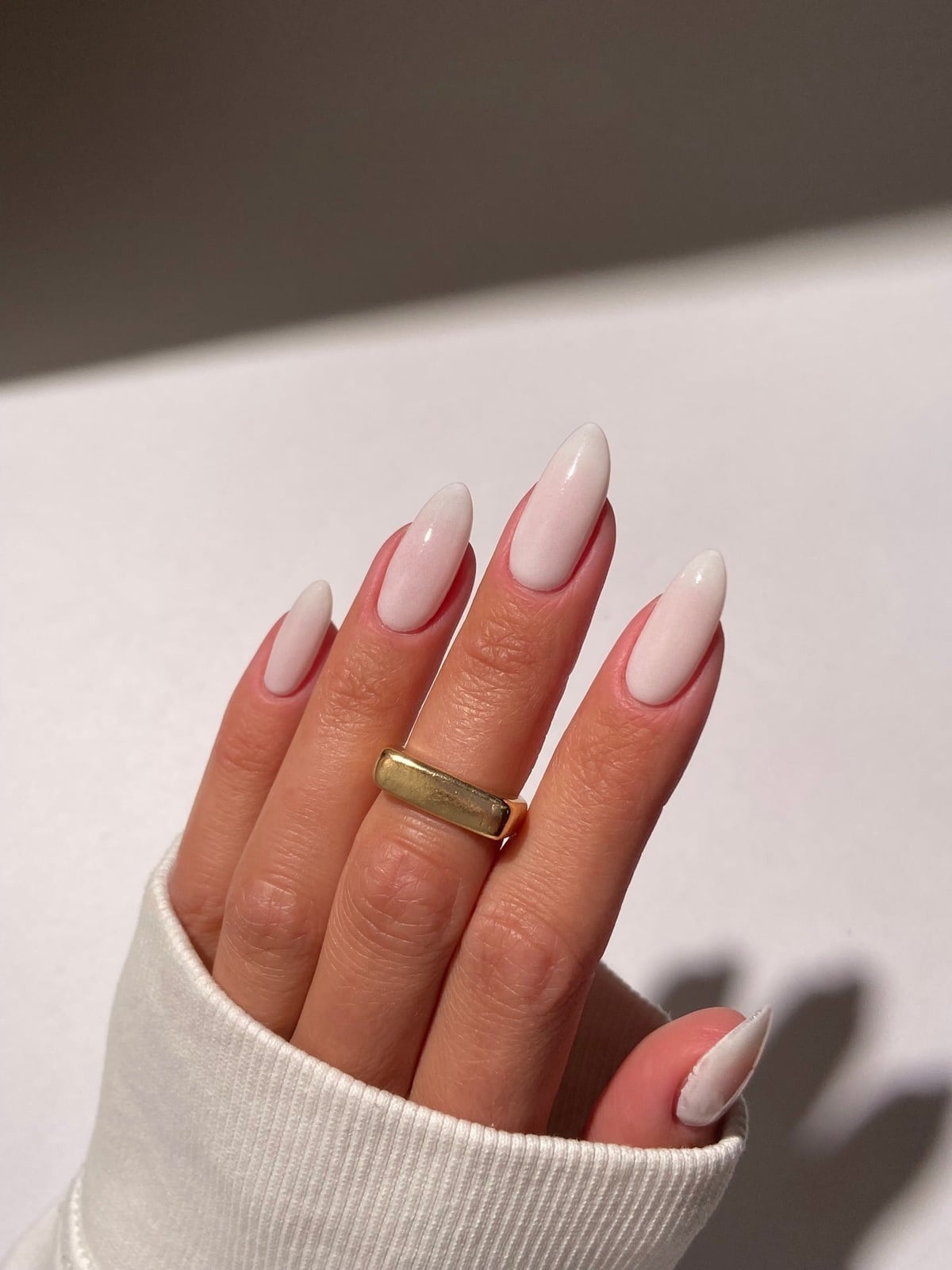 Medium Rounded Square Opaque Milky White Nails Medium Rounded Square Opaque Milky White Nails