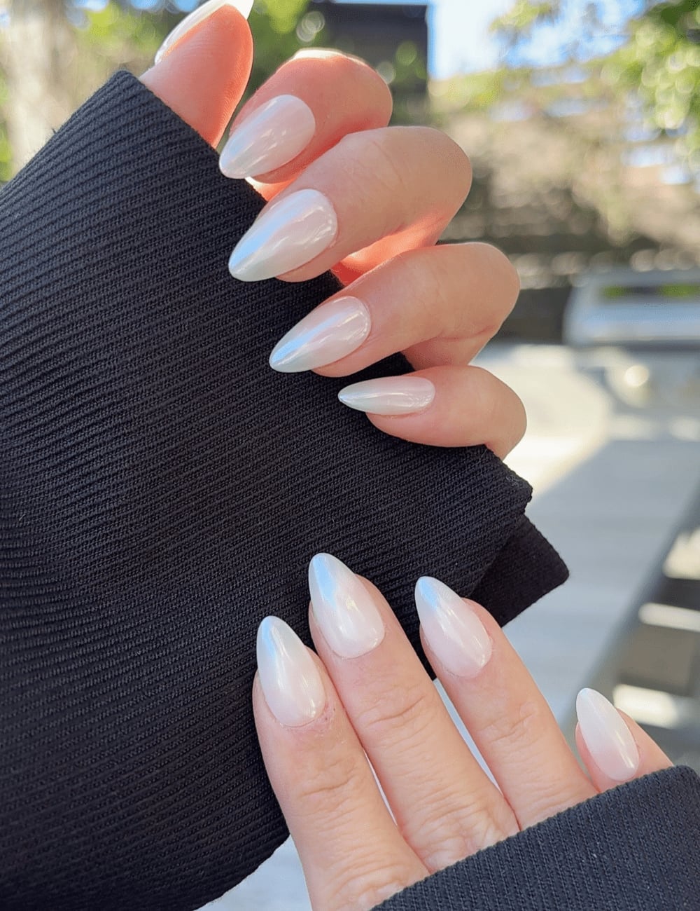 Short Square Milky White Thin French Tip Nails Short Square Milky White Thin French Tip Nails — Milky White Nails