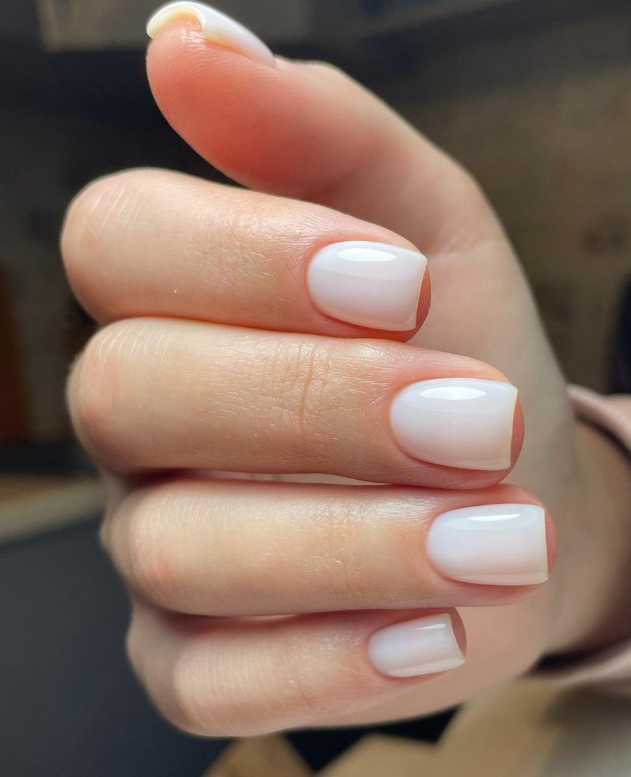 Short Square Flawless Milky White Nails Short Square Flawless Milky White Nails