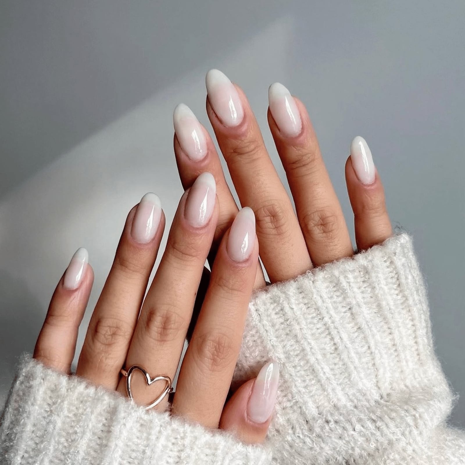Medium Oval Sheer Milky White Nails Medium Oval Sheer Milky White Nails