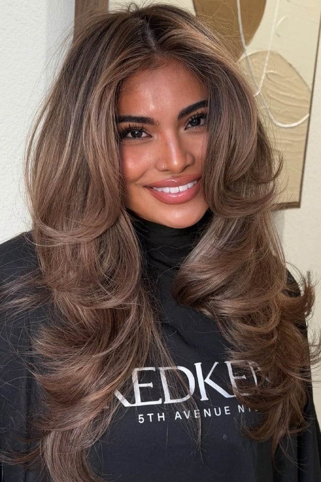 Collarbone Length With Face-Framing Layers — Mocha Hair