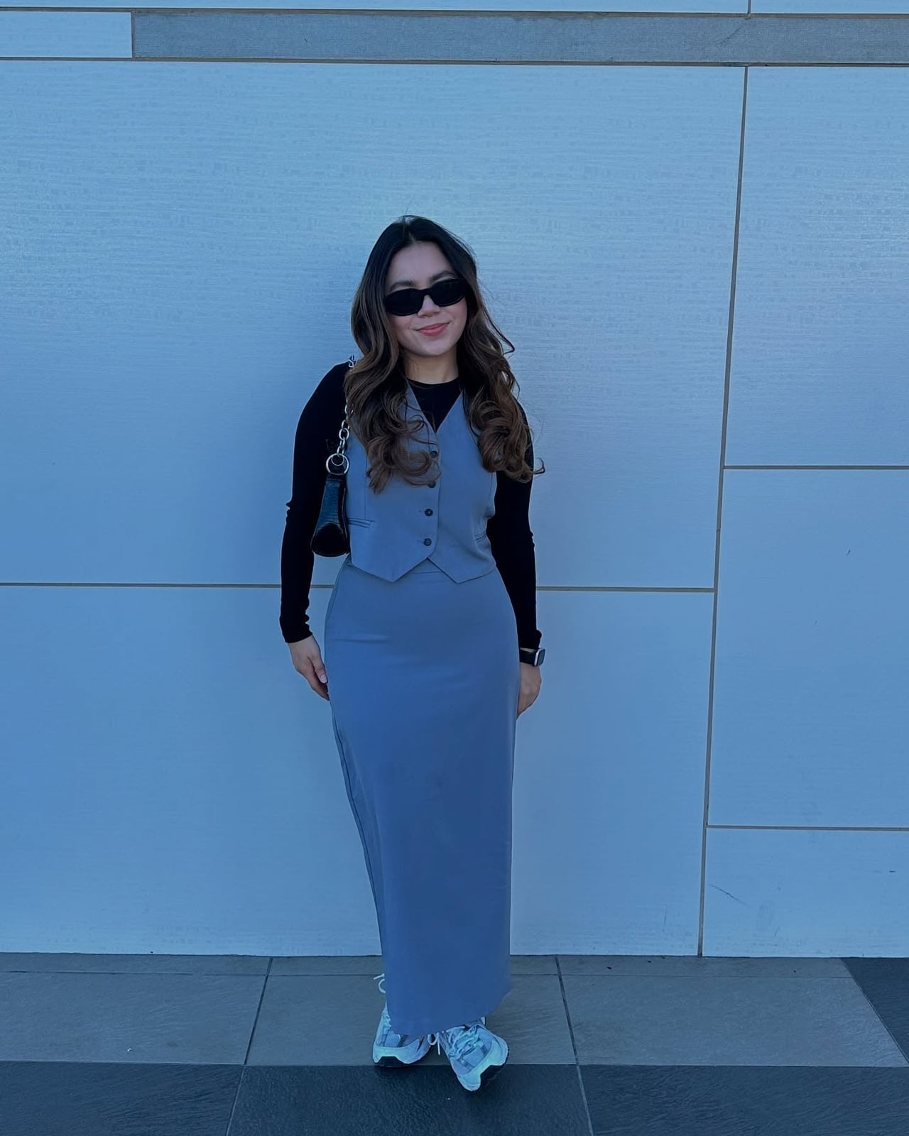 Waistcoat Over Maxi Skirt — Modest Outfits