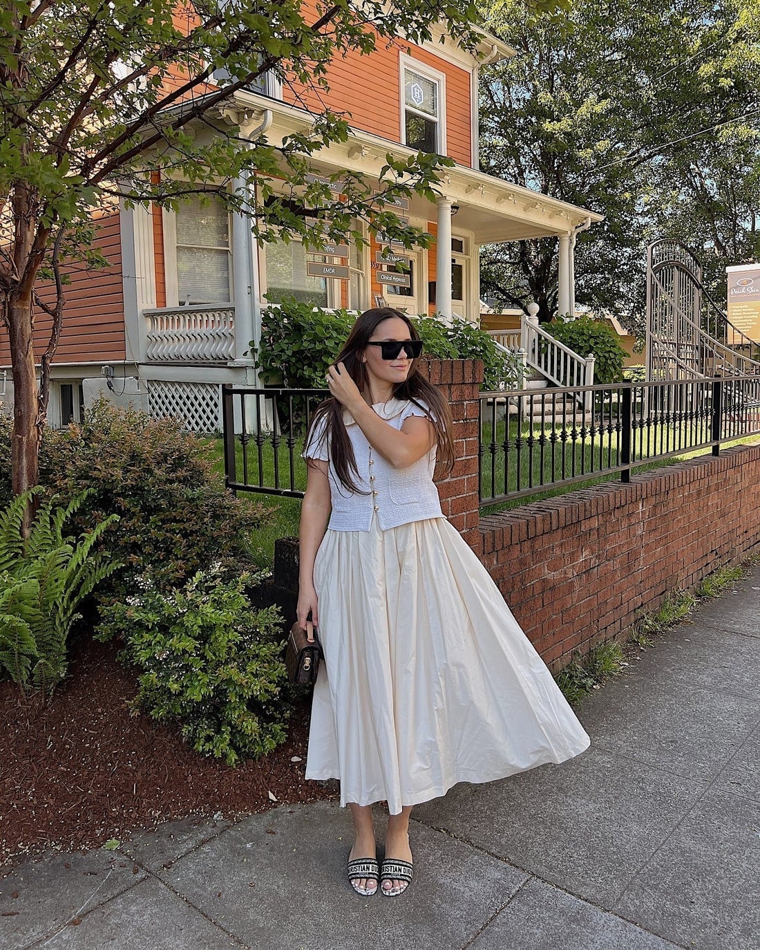 Textured Vest and Voluminous Midi Skirt — Modest Outfits