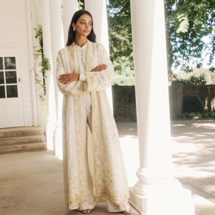 Embroidered Kimono Jacket Matching Set — Modest Outfits