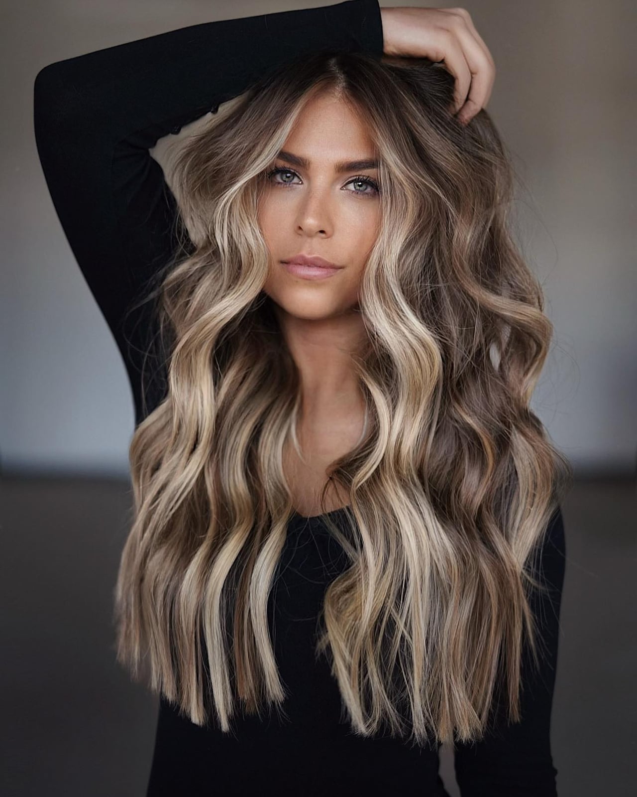 Mid-Back Layers With Ash Blonde Money Piece