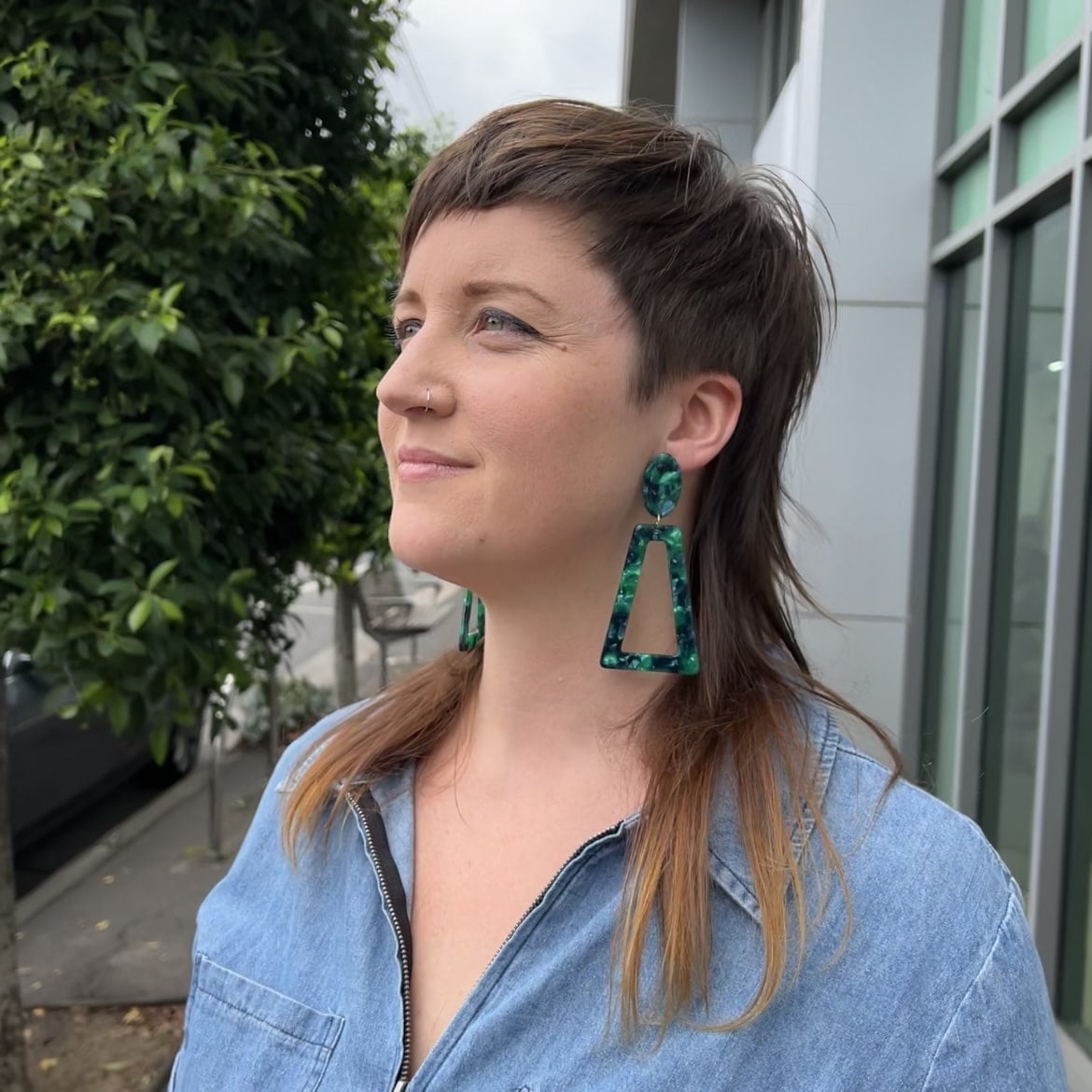 Dark Brown Mid-Back Mullet With Copper Undertones — Mullet Hairstyles