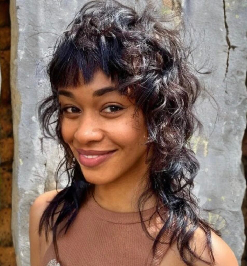 Dark Brown Mullet With Micro Bangs And Texture — Mullet Hairstyles