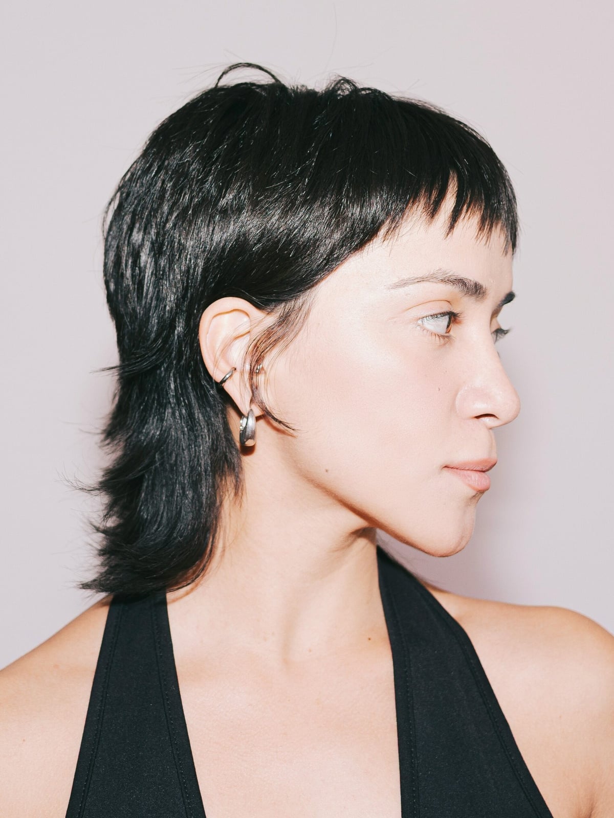 Black Chin Length Mullet With Choppy Layers — Mullet Hairstyles