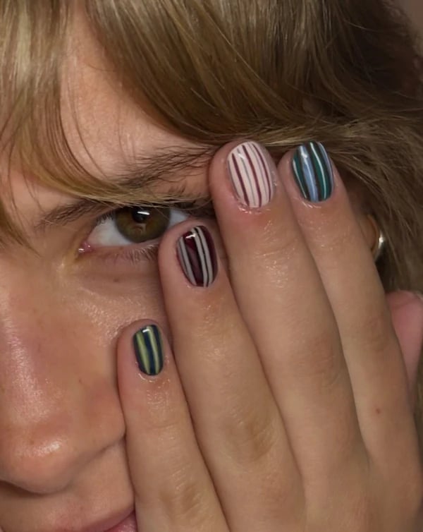 Short Square Vertical Stripe Nails Short Square Vertical Stripe Nails — Nail Art