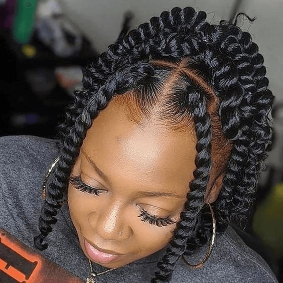 Chunky Twists With Defined Curly Ends Chunky Twists With Defined Curly Ends — Natural Hair Twists