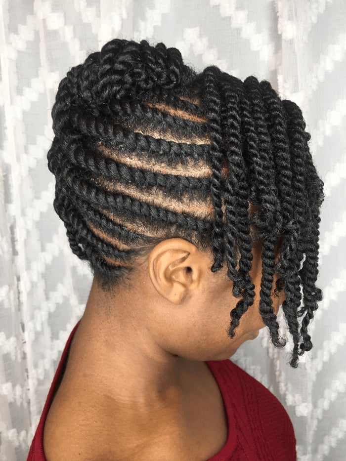 Chin Length Flat and Two-Strand Twists Updo Chin Length Flat and Two-Strand Twists Updo — Natural Hair Twists