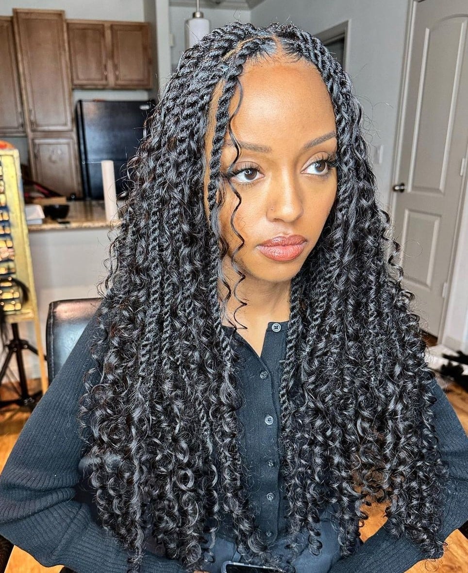 Black Bob Twists With Side-Swept Bangs Black Bob Twists With Side-Swept Bangs — Natural Hair Twists