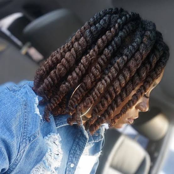 Collarbone Twists With Brown Ombre Collarbone Twists With Brown Ombre — Natural Hair Twists