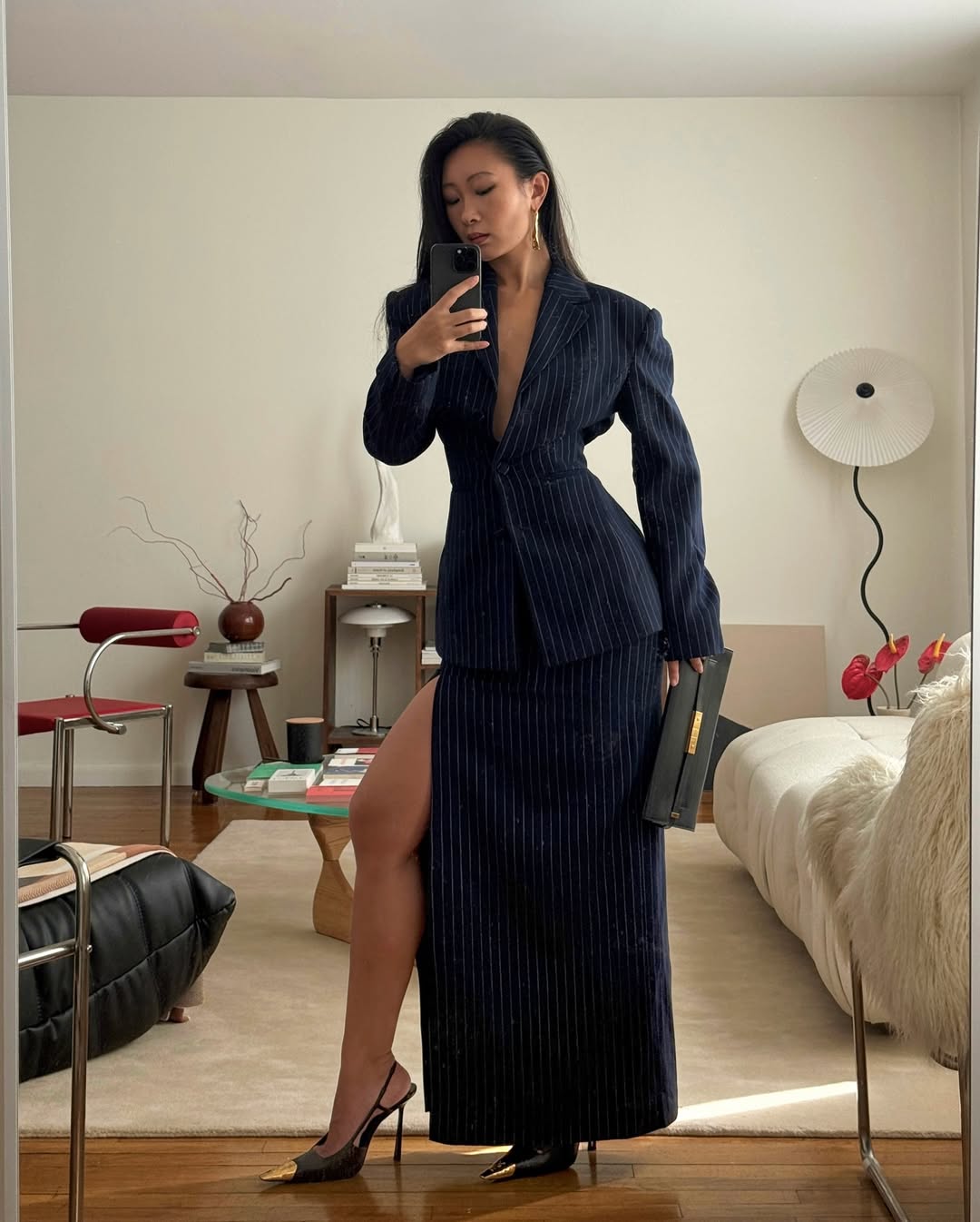 Sharp Navy Pinstripe Suit for Evening Sharp Navy Pinstripe Suit for Evening — Navy Blue Outfits