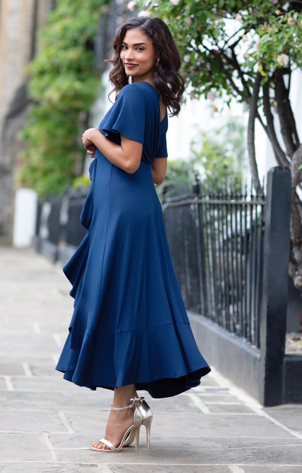 Royal Blue Wrap Dress for Evening Royal Blue Wrap Dress for Evening — Navy Blue Outfits