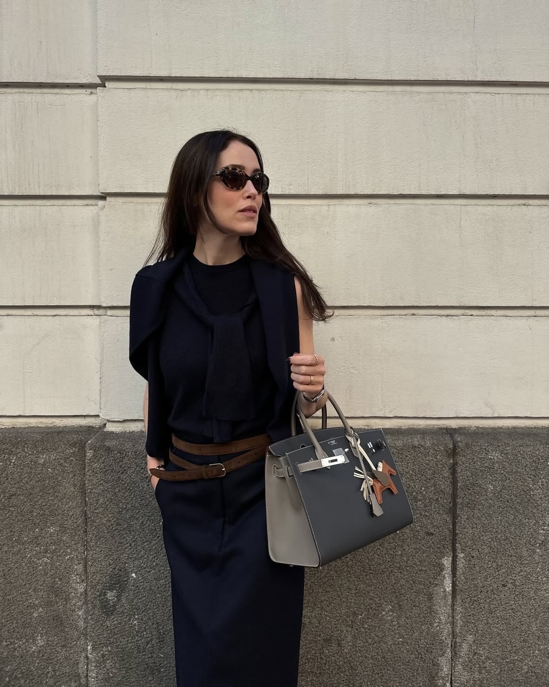 Monochromatic Navy Midi Skirt Outfit Monochromatic Navy Midi Skirt Outfit — Navy Blue Outfits