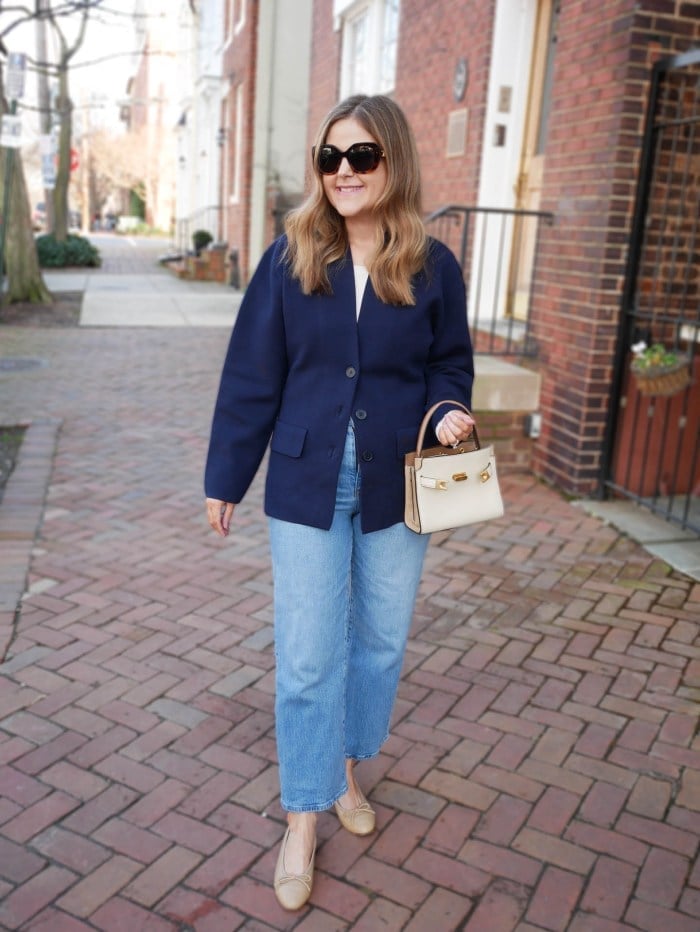Navy Sweater Blazer Casual Look Navy Sweater Blazer Casual Look — Navy Blue Outfits