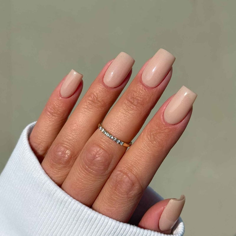 Uniform Beige Nude Short Square Nails — Neutral Nails Colors