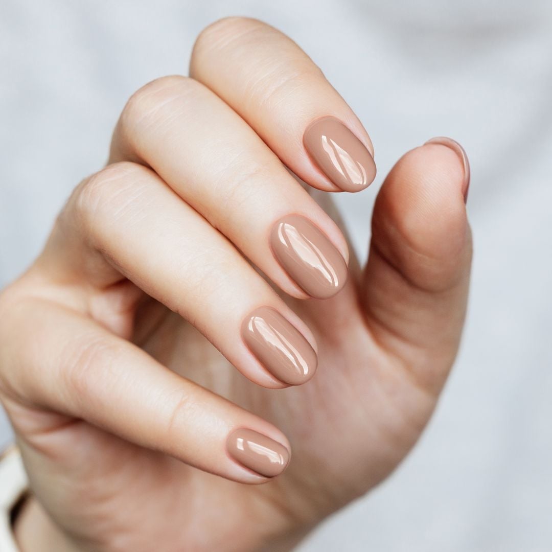 Warm Beige Short Oval Nails — Neutral Nails Colors