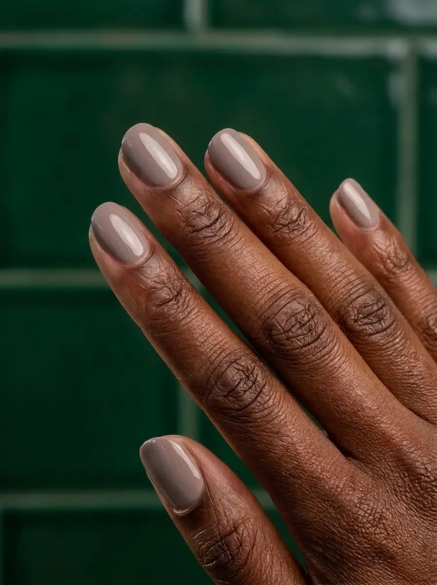 Taupe Gray Short Square Nails — Neutral Nails Colors
