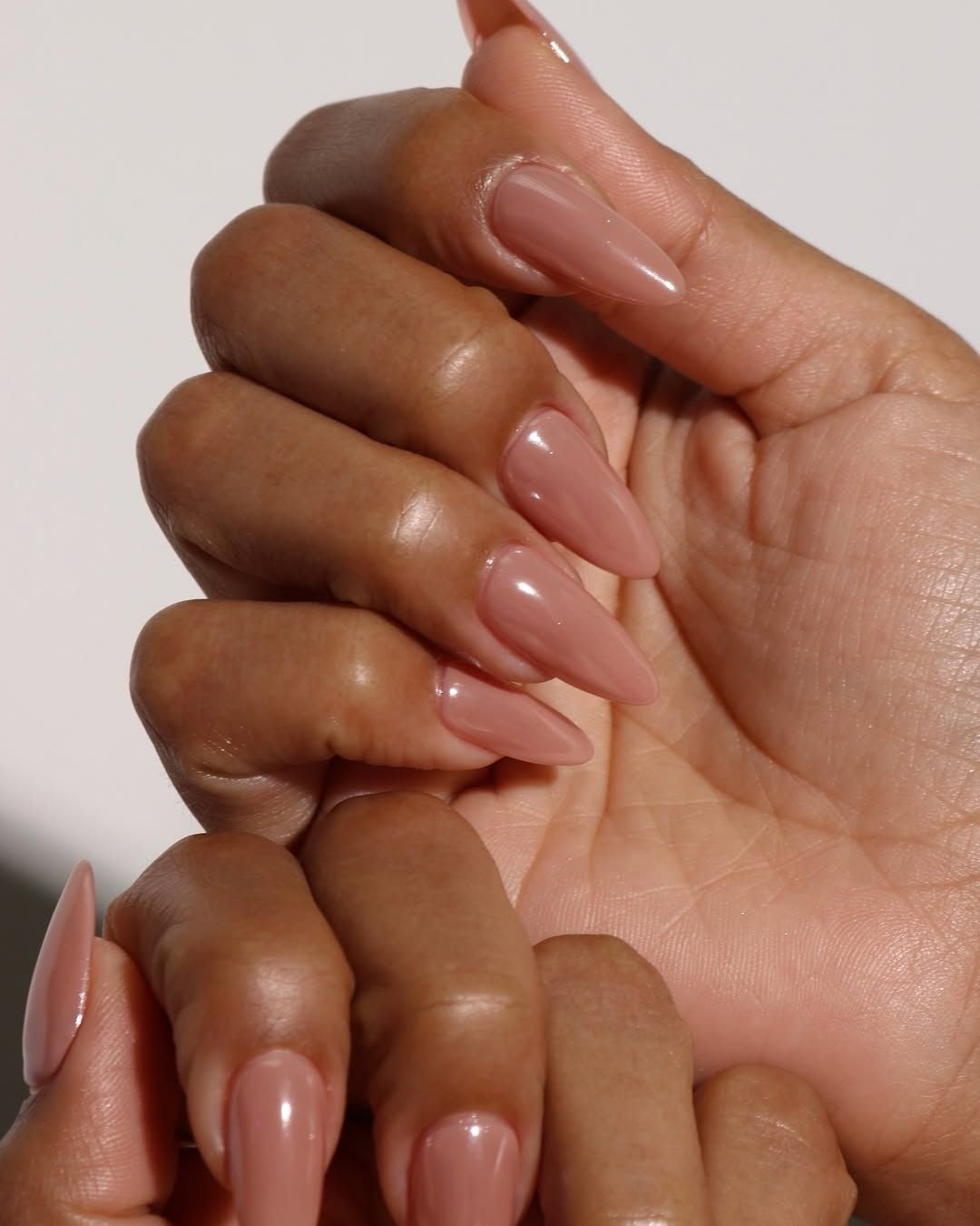 Medium Nude Long Stiletto Nails — Neutral Nails Colors