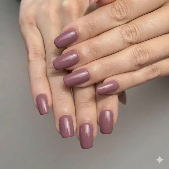 Muted Mauve Pink Medium Oval Nails — Neutral Nails Colors