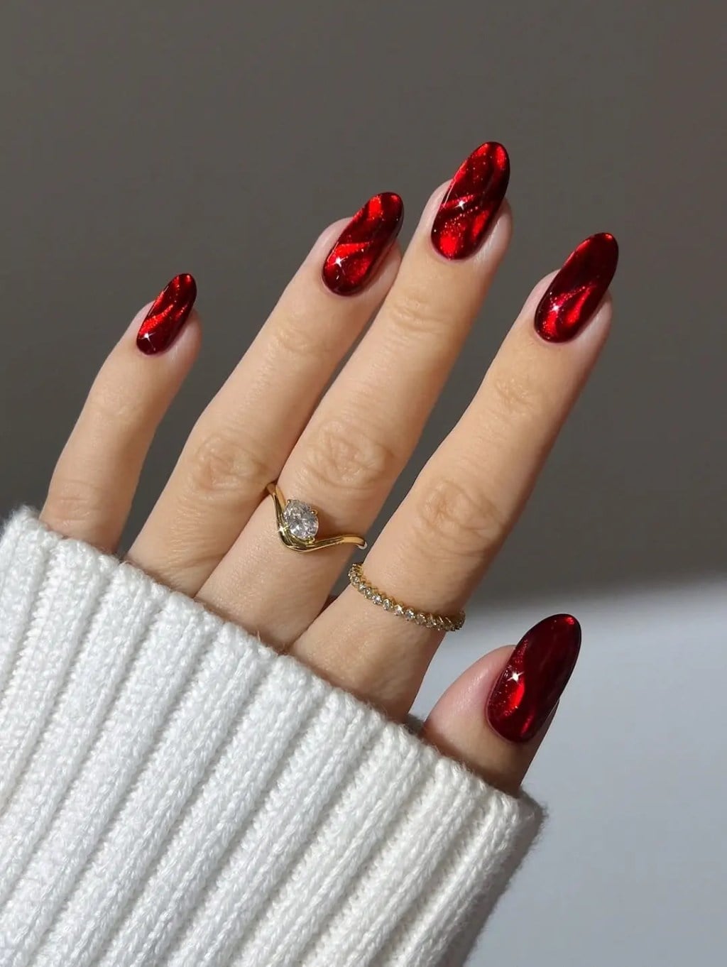 Medium Oval Sheer Pink French Tip Nails — New Years Eve Nails