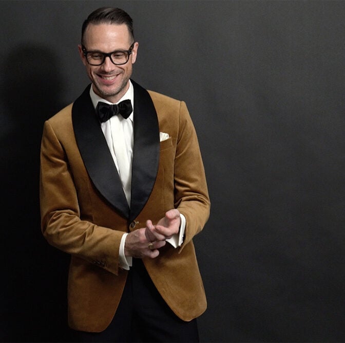 Bronze Velvet Tuxedo Jacket for New Year's Eve — New Years Eve Outfits Men