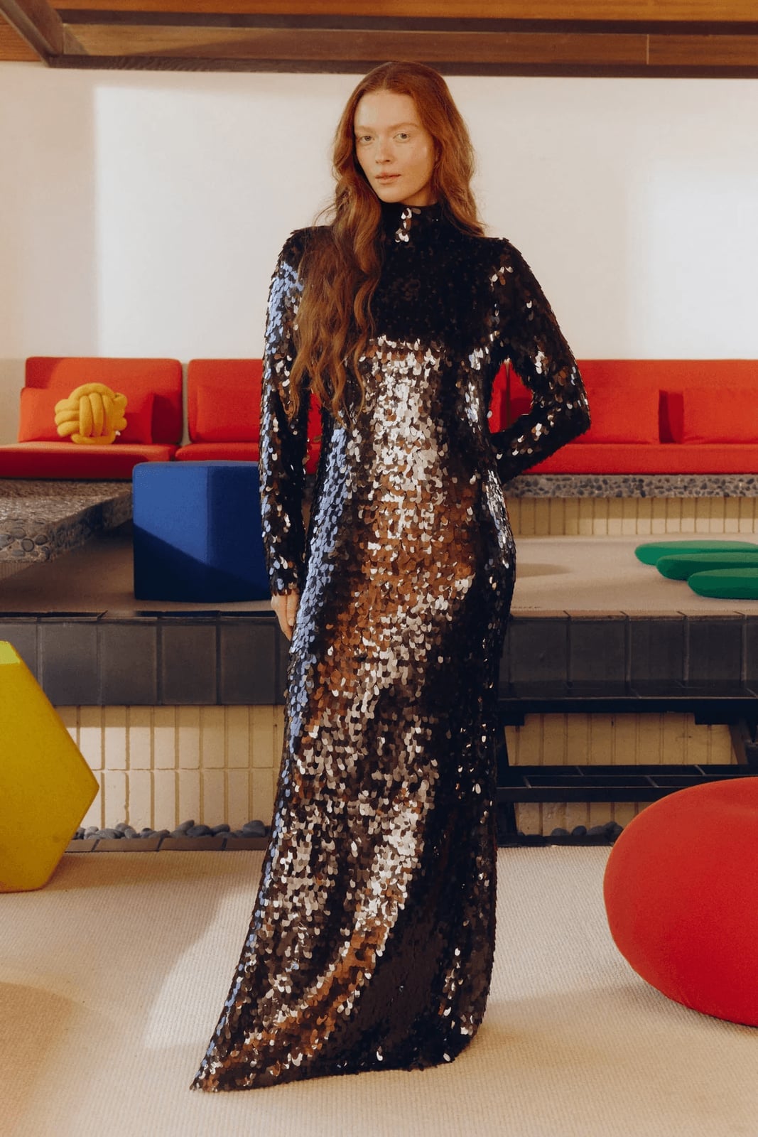 Full Sequin Long Sleeve Column Dress — Night Out Outfits
