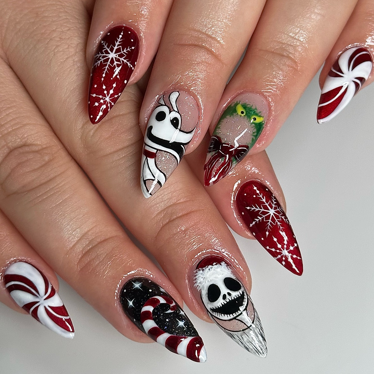 Nightmare Before Christmas Holiday Nail Art