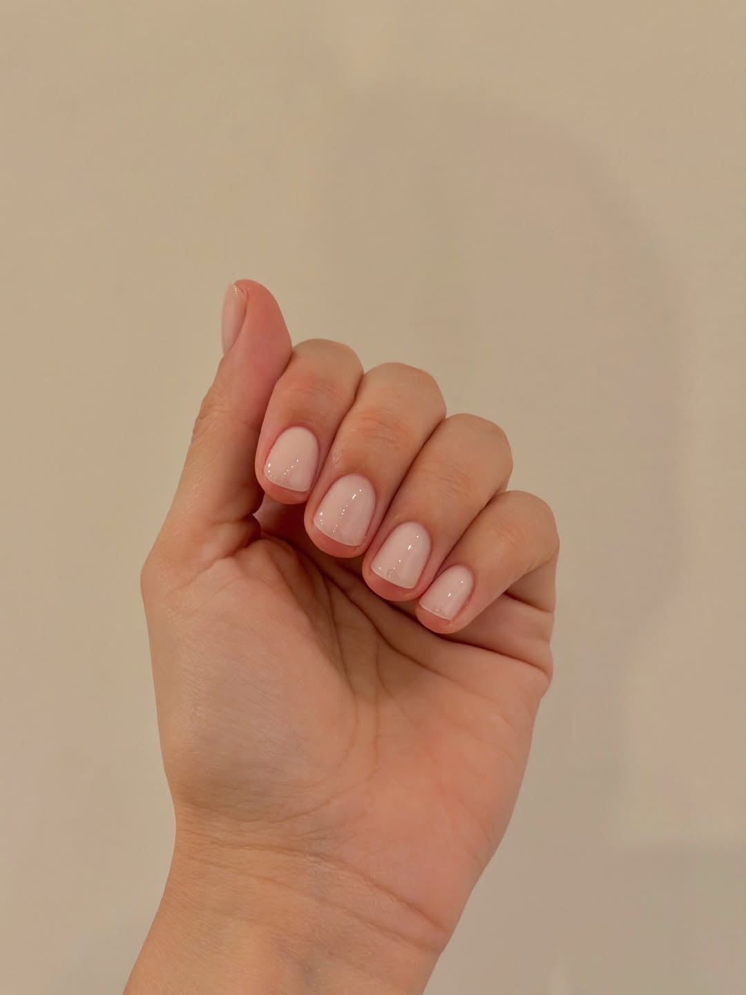 Sheer Pale Pink Nude Short Square Nails — Nude Nails