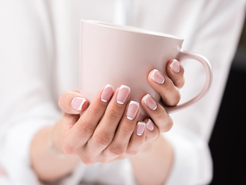 Classic French Manicure Short Square Nails Classic French Manicure Short Square Nails — Office Nails