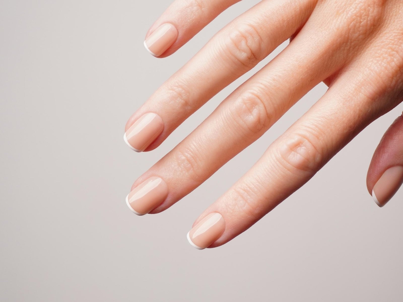 Thin White Tip Short Almond French Nails Thin White Tip Short Almond French Nails — Office Nails