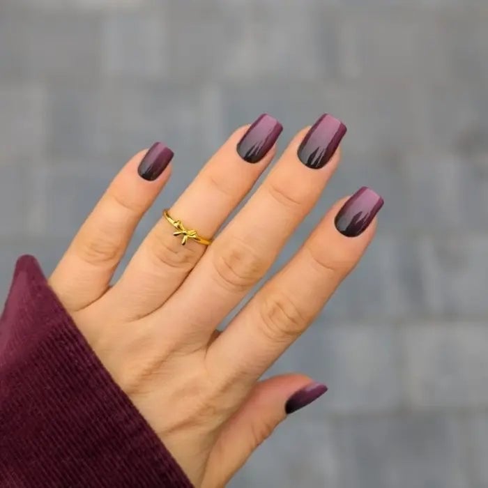 Purple to Black Ombré Short Square Nails Purple to Black Ombré Short Square Nails — Ombré Nails