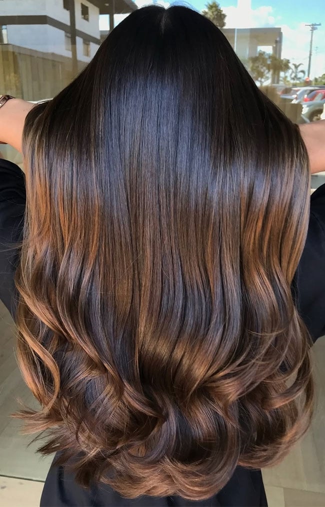 Mid-Back Long Layers With Chocolate Ombre Mid-Back Long Layers With Chocolate Ombre — Ombre Hair