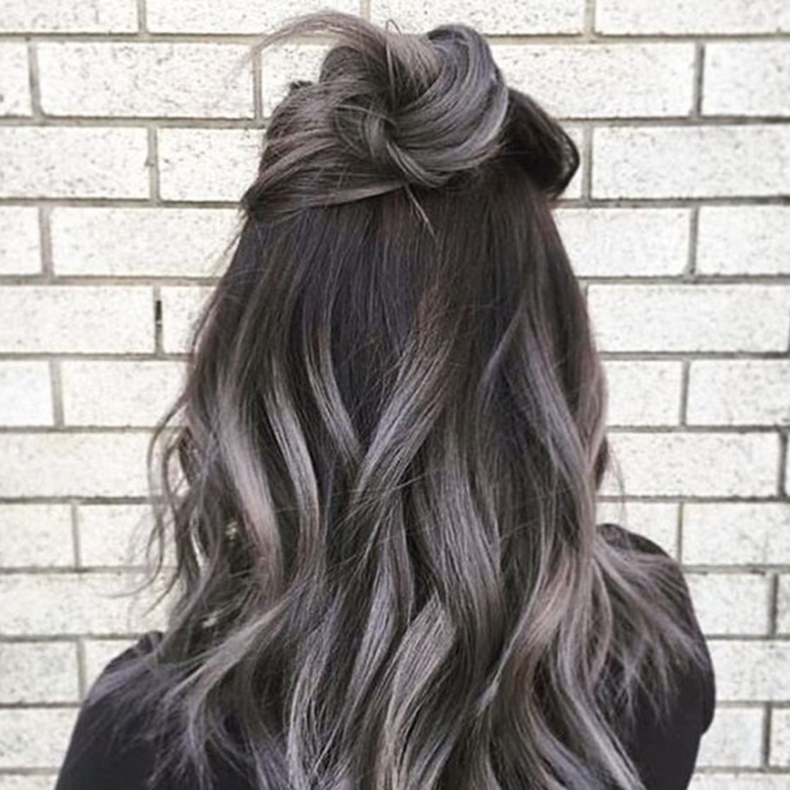 Mid-Back Thick Layers With Gray Ombre Mid-Back Thick Layers With Gray Ombre — Ombre Hair