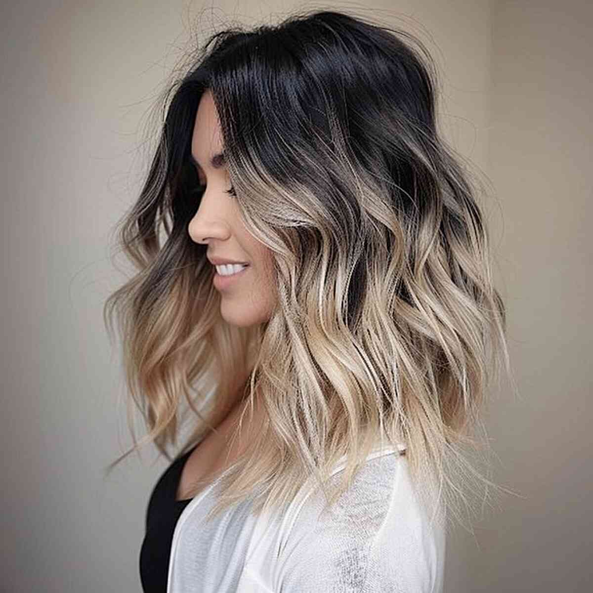 Mid-Back Black To Dark Brown Ombre Mid-Back Black To Dark Brown Ombre — Ombre Hair