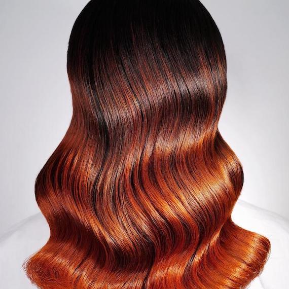 Mid-Back Dark Brown To Fiery Red Ombre Mid-Back Dark Brown To Fiery Red Ombre — Ombre Hair
