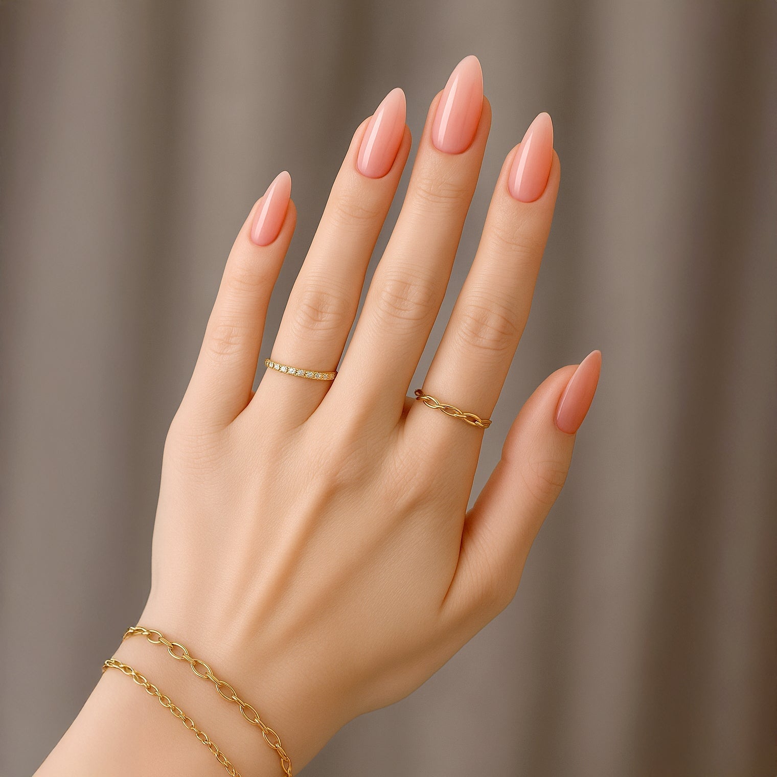 Medium Almond Sheer Nude Nails Medium Almond Sheer Nude Nails — One Color Nails