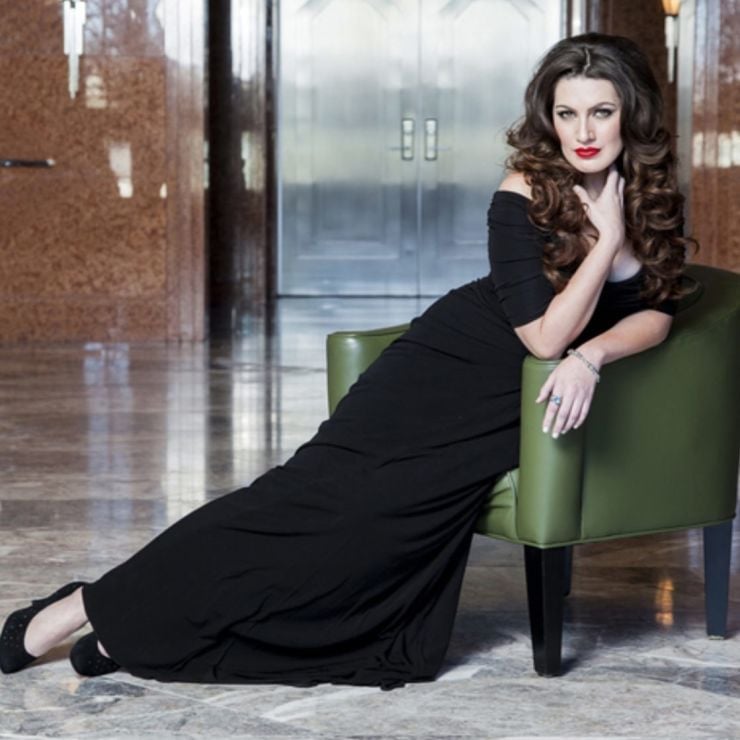 Black Off-the-Shoulder Gown with Fitted Silhouette — Opera Outfits