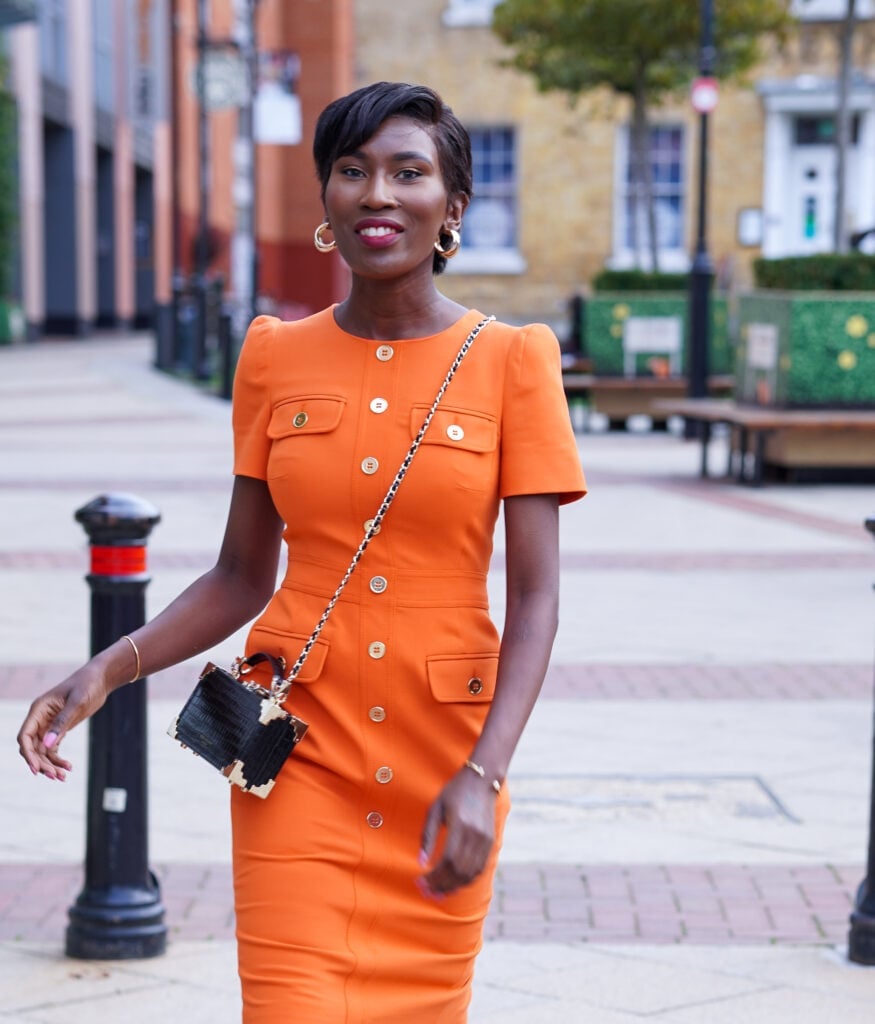 Fitted Orange Sheath Dress for Workwear Fitted Orange Sheath Dress for Workwear — Orange Outfits