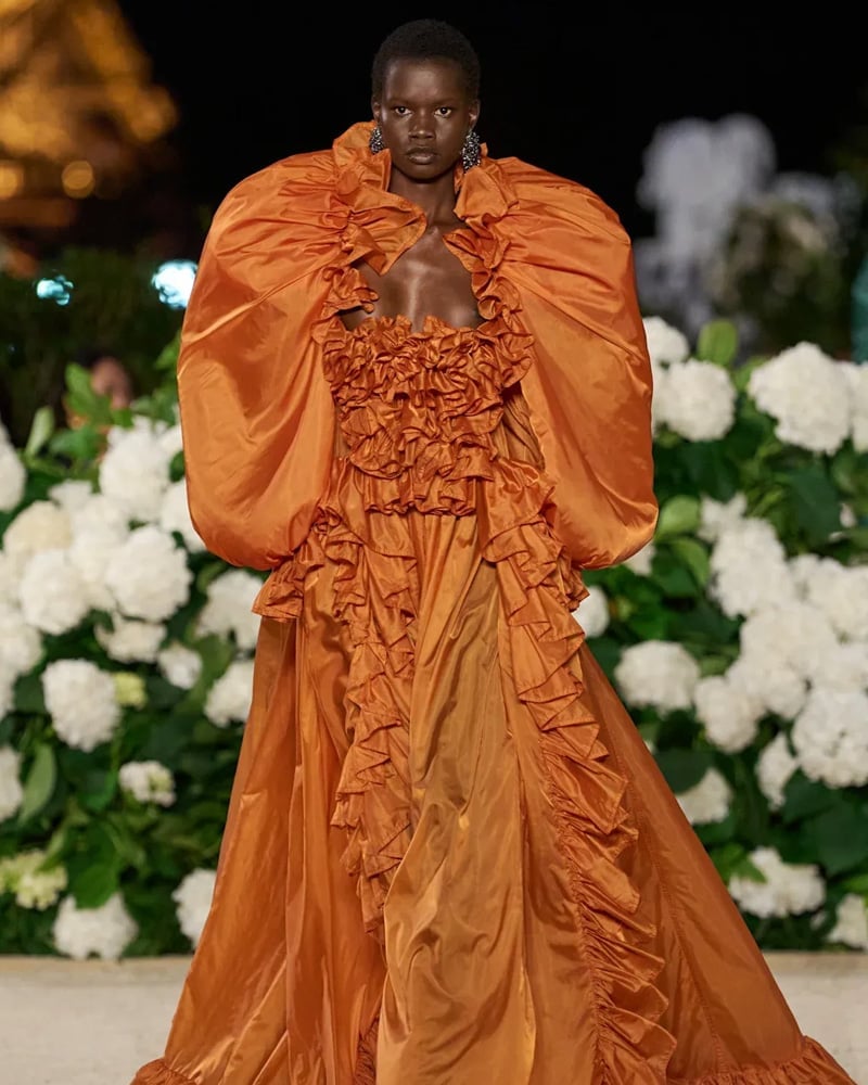 Voluminous Burnt Orange Gown for Formal Events Voluminous Burnt Orange Gown for Formal Events — Orange Outfits