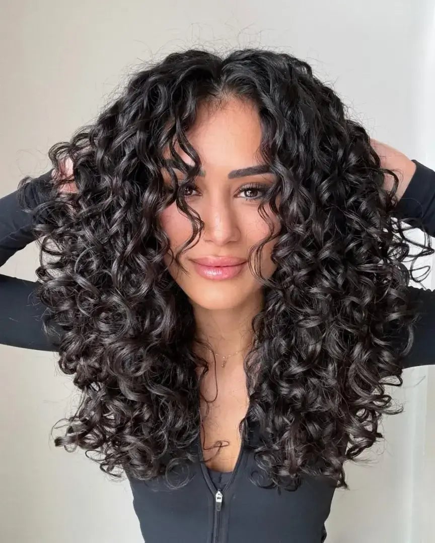 Mid-Back Long Layers With Soft Curtain Bangs and Air Dried — Oval Face Haircuts