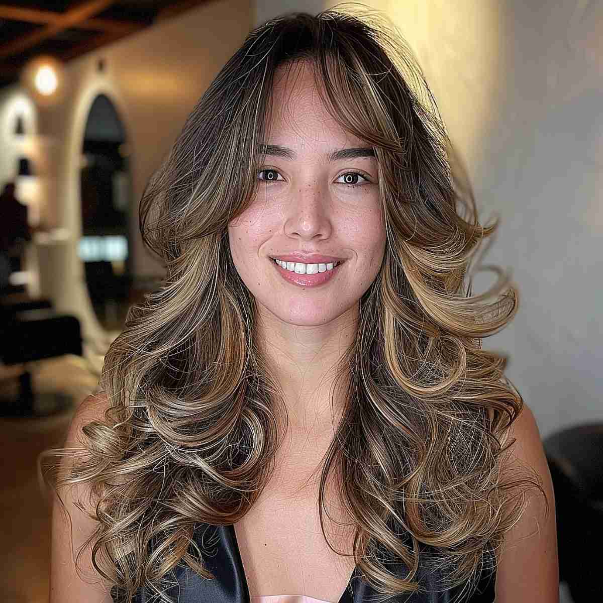 Long Hair With Face-Framing Bangs And Balayage — Oval Face Haircuts